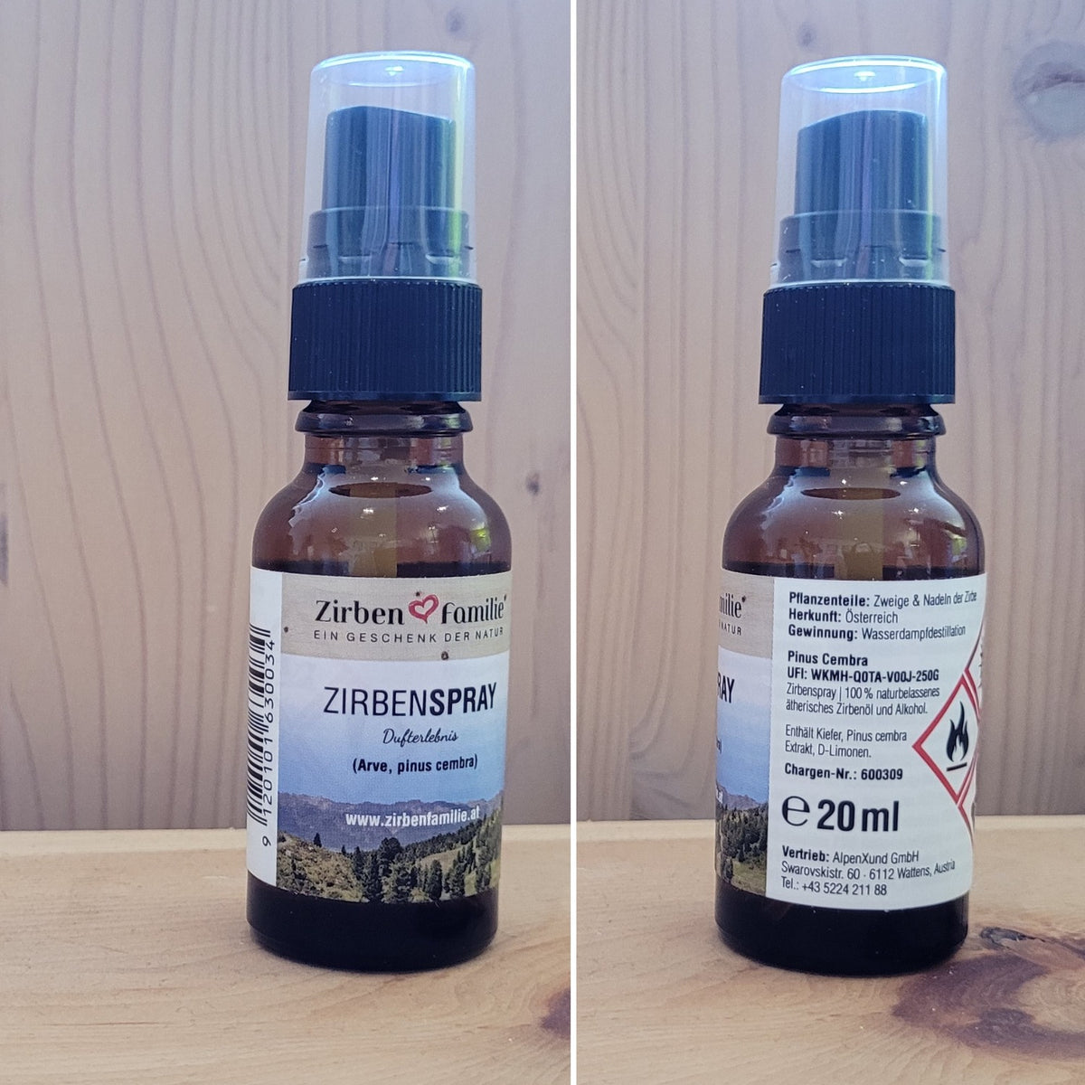 Set "Kissenschlacht" | Kissen Natur  23 x 15 cm mit Zirbenflocken + Zirbenspray 20 ml