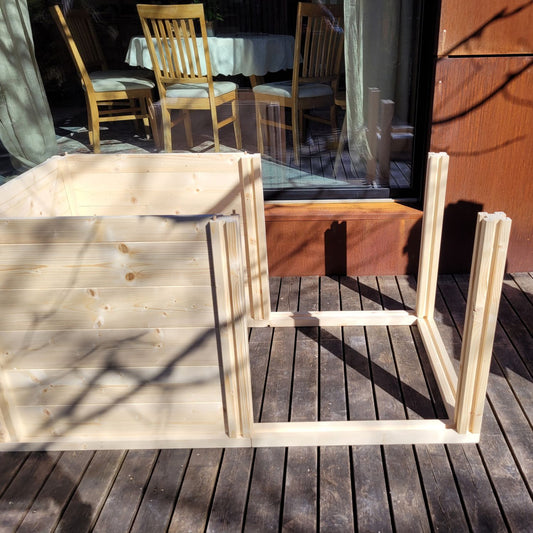 Baukastenbeet 'Modul M2' | Doppelmodul | B 153 x T 80 x H 80 cm | Folie + Gitter