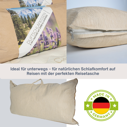 Physionight Duftschlafkissen 2 in 1  Dufteinlage Zirbe und Schurwolle | 40 x 80 cm