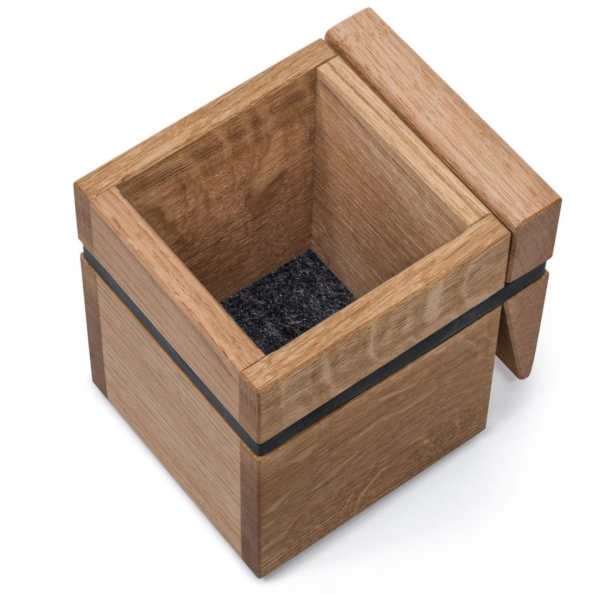 Besteckhalter mit Klammer | Eiche, Silikonband, Violan Gleiter | B 10 x T 12 x H 12 cm