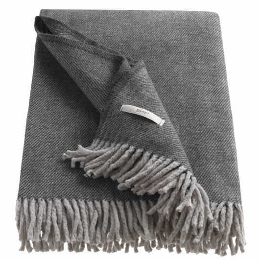 Kuscheldecke 'Jade' | 140x200 cm | BW recycelt und PE | Minimuster | Anthrazit |  waschbar