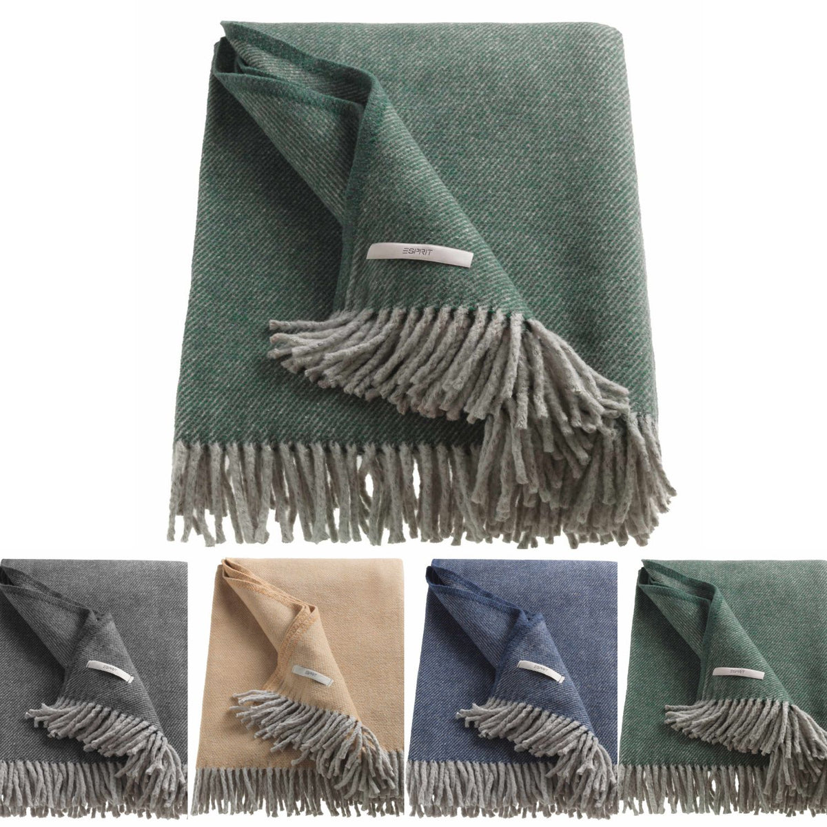 Kuscheldecke 'Jade' | 140x200 cm | BW recycelt und PE | Minimuster | Anthrazit |  waschbar