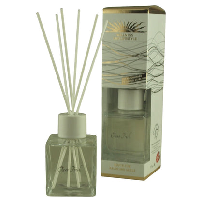 Raumduft 'De Luxe' | Ocean Fresh | 4eck-Glasdiffuser | Baumwollstäbchen |180 ml