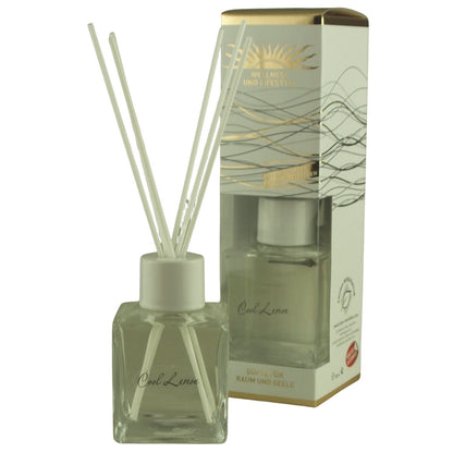 Raumduft 'De Luxe' | Ocean Fresh | 4eck-Glasdiffuser | Baumwollstäbchen |180 ml