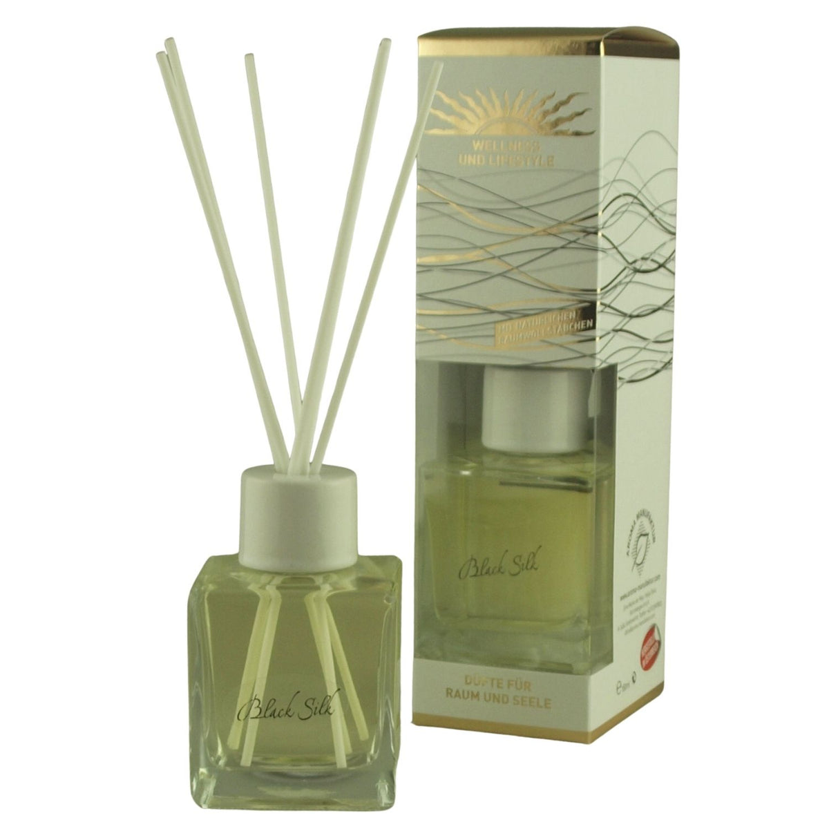 Raumduft 'De Luxe' | Ocean Fresh | 4eck-Glasdiffuser | Baumwollstäbchen |180 ml