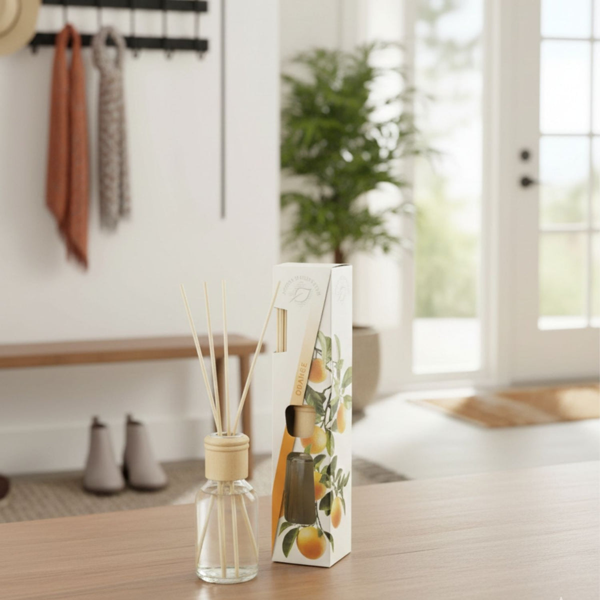 Raumduft 'Homestyle' | Orange | Glasdiffuser | Holzstäbchen |100 ml