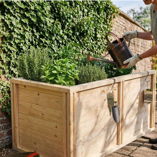 Baukastenbeet 'Modul M2' | Doppelmodul | B 153 x T 80 x H 80 cm | Folie + Gitter