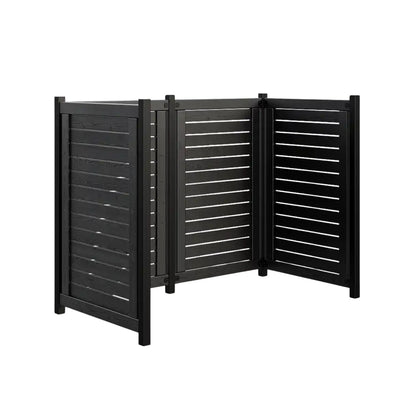 Mülltonnenverkleidung 'Lund' | L 165 x B 85 x H 124 cm | Holz | schwarz