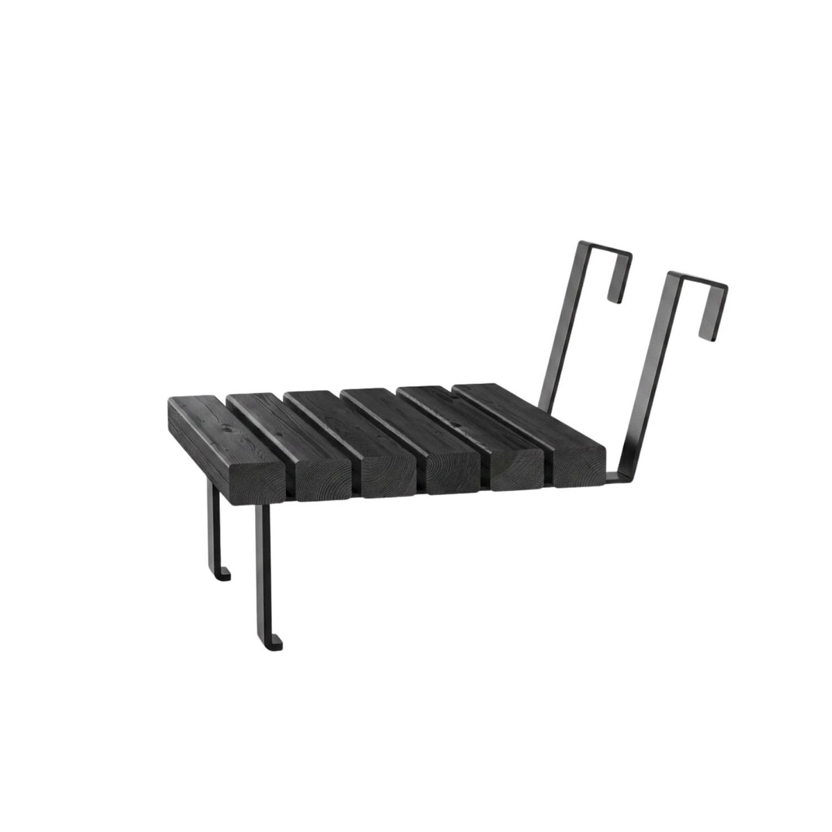Gartenbank ‘Relax’ | L 150 x B 63,5 x H 82/46 | ThermoWood® | Beschläge feuerverzinkt | schwarz lackiert