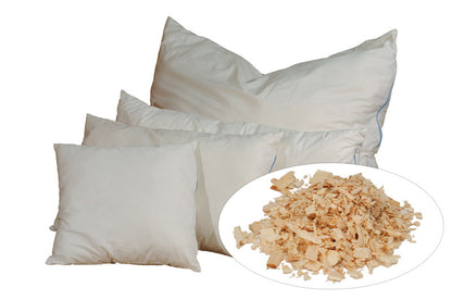 Organisches Kissen aus Schafwolle mit Zirbenspänen - 'Counting Sheep' 40x40