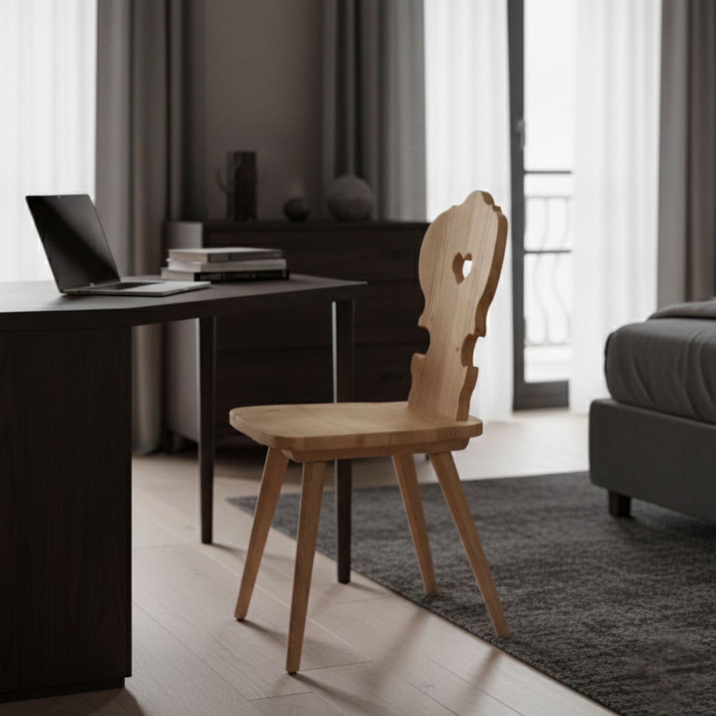 Bauernstuhl 'Urtyp' | Fichte Altholz gedämpft | Beine in Eiche | Pures Handwerk aus Südtirol