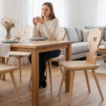 Bauernstuhl  'Urtyp' | Zirbenholz | B 40 x T 38 x H 87 cm |  Beine aus Buche | Handwerk aus Südtirol