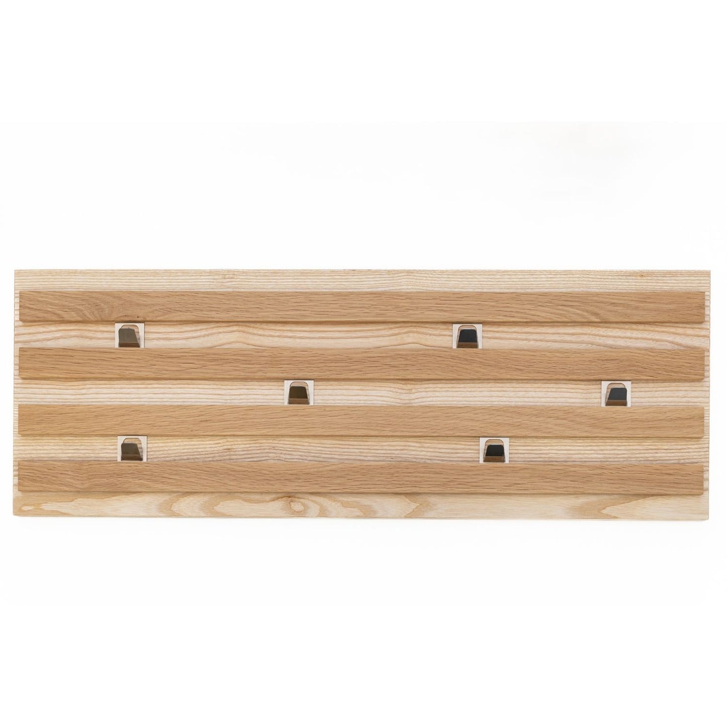 Wandgarderobe | verschiebbare Haken | L 78 x B 28 x H 2,4 cm | Esche und Eiche | Made in Germany
