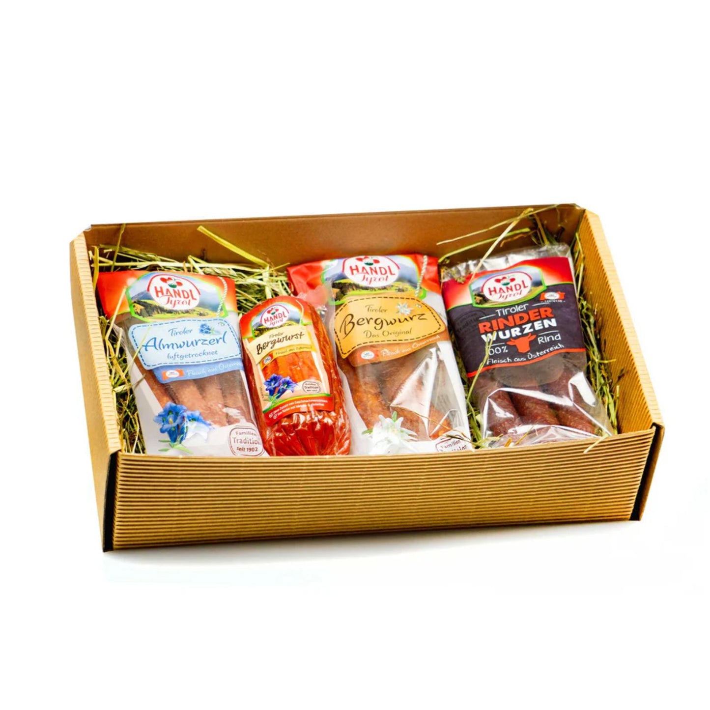 Genussbox 'Salz' | 4 verschiedene Würste | 600 g | im Geschenkskarton | Made in Austria