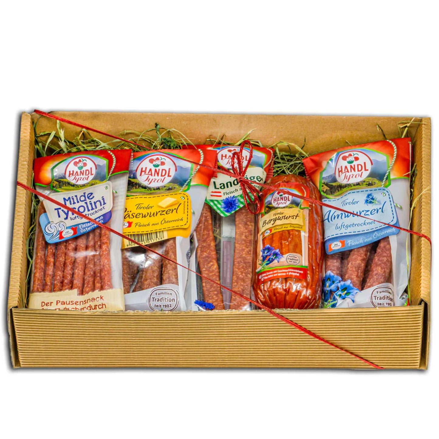 Genussbox 'Pfeffer' | 5 verschiedene Würste | 590 g | im Geschenkskarton | Made in Austria