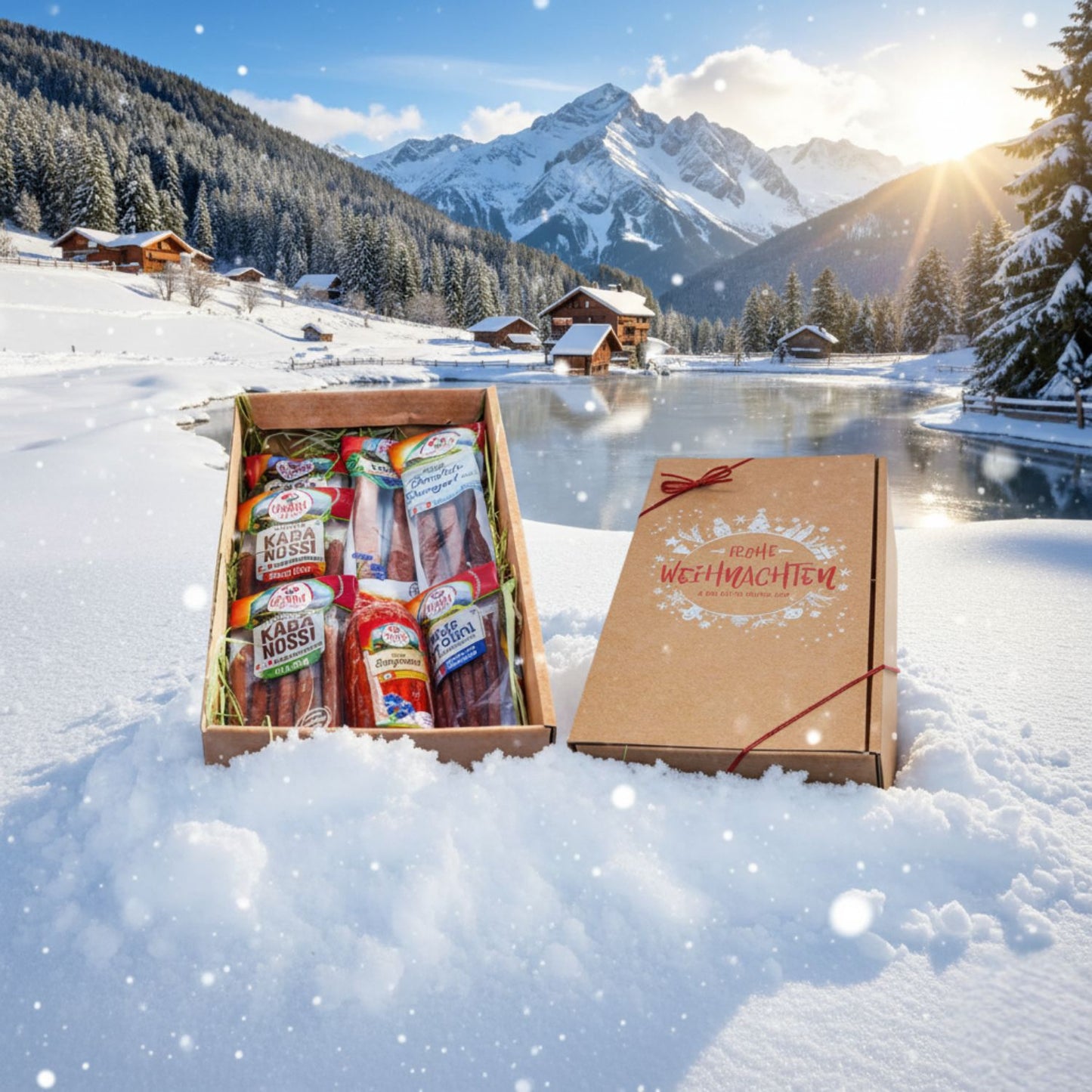 Weihnachts-Genussbox 'Thymian' | 7 verschiedene Würste | 750 g | im Geschenkskarton | Made in Austria