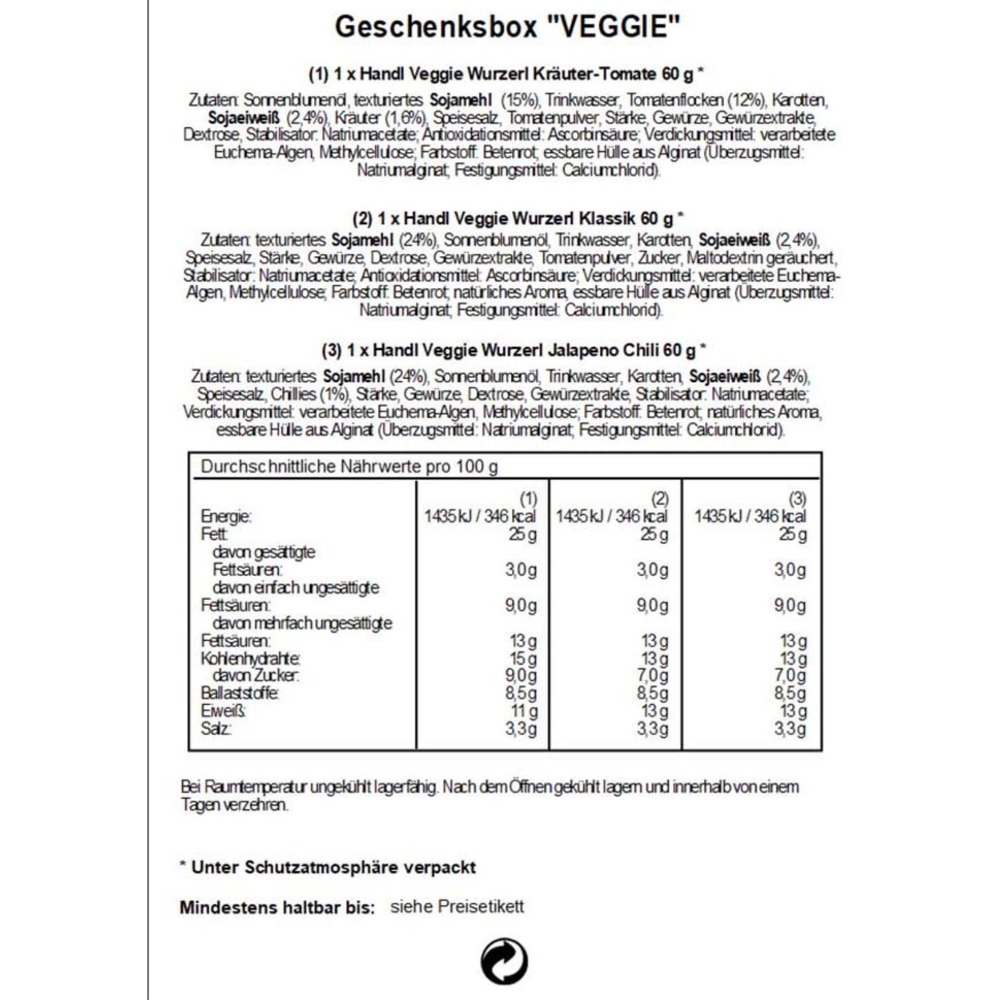 Genussbox 'Veggie' | 6 verschiedene vegane Würste | 390 g | im Geschenkskarton | Made in Austria