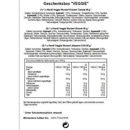 Genussbox 'Veggie' | 6 verschiedene vegane Würste | 390 g | im Geschenkskarton | Made in Austria