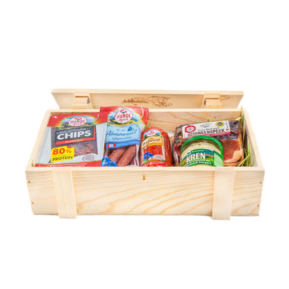 Genusspaket 'Classic2' | Speck, verschiedene Würste, Kren | 940 g | in der Holzkiste | Made in Austria