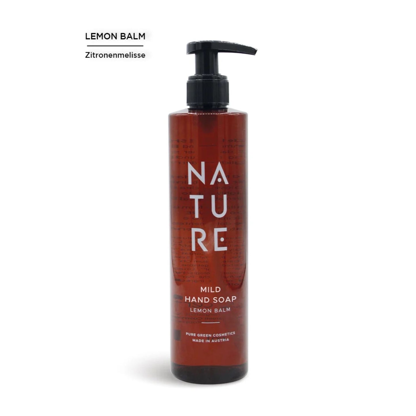 Mild Hand Soap 'Lemon Balm' | 300 ml | tierversuchsfrei | vegan | Kunststoffgebinde mit Pumpfunktion | Made in Austria