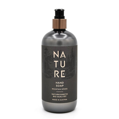 Hand Soap 'Mountain Spring' | tierversuchsfrei | vegan | Kunststoffgebinde mit Pumpfunktion | Made in Austria