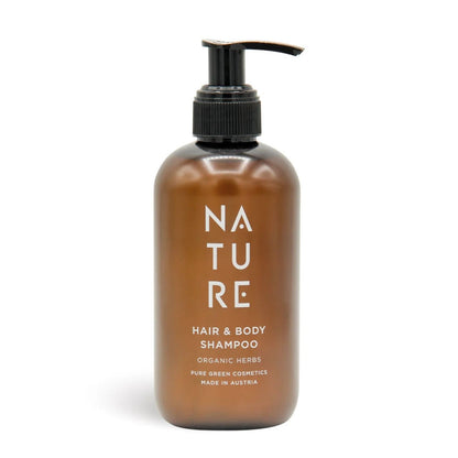 Hair & Body Shampoo 'Organic Herbs' | tierversuchsfrei | vegan | Kunststoffgebinde mit Pumpfunktion | Made in Austria