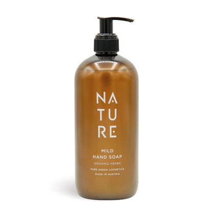 Mild Hand Soap 'Organic Herbs' | tierversuchsfrei | vegan | Kunststoffgebinde mit Pumpfunktion | Made in Austria