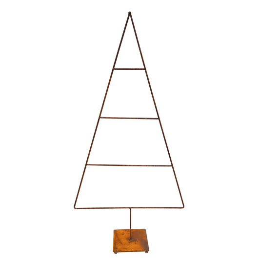 Schlichter Tannenbaum / Weihnachts- und Dekobaum aus Edelrost 'Crossbar' | B 64 x H 130 cm | 3 Querstangen zum Behängen | In- und Outdoor geeignet | Made in Germany