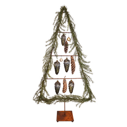 Schlichter Tannenbaum / Weihnachts- und Dekobaum aus Edelrost 'Crossbar' | B 64 x H 130 cm | 3 Querstangen zum Behängen | In- und Outdoor geeignet | Made in Germany