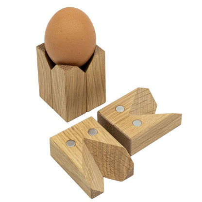 Eierbecher | 2er-Set | Eiche, Magnet | B 4,4 x T 4,4 x H 6 cm | Made in Germany