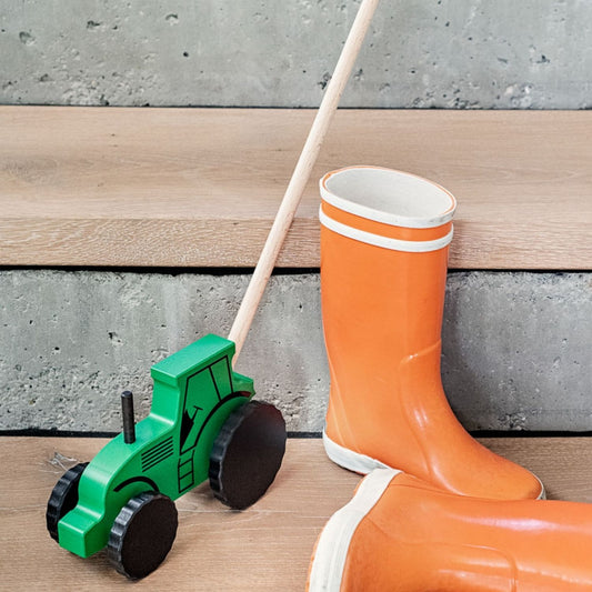 Schiebespielzeug 'Turbo Traktor' | Buche | ab 1 Jahr | L 61 x B 20 cm | Made in Germany
