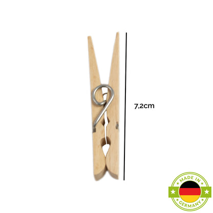 Stabile Wäscheklammer aus Buchenholz | 50 Stück | 72x12x11 mm | Made in Germany