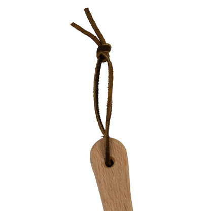 Robuster Schuhlöffel aus Buchenholz mit Lederband | langstielig | 370x34x11 mm | Made in Germany