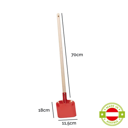 Kinder-Randschaufel aus Stahlblech | robust & langlebig | mit 70 cm Holzstiel | plastikfrei | Made in Austria | CE-geprüft