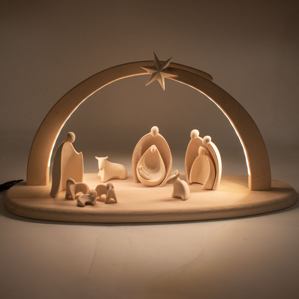 Stall mit Beleuchtung natur - 9 teilig
