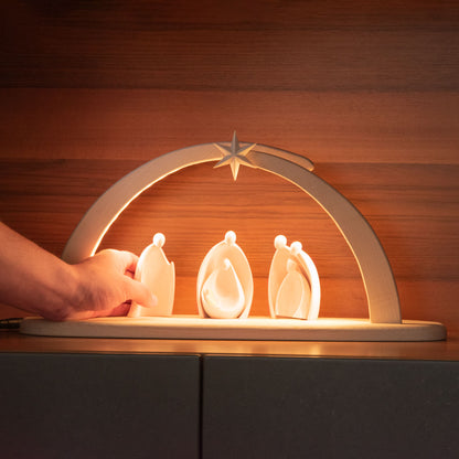 Stall mit Beleuchtung natur - 9 teilig