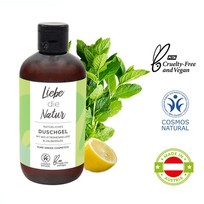 Natürliches Duschgel 250 ml in verschiedenen Duftnoten 'Liebe die Natur' - gefertigt in Österreich