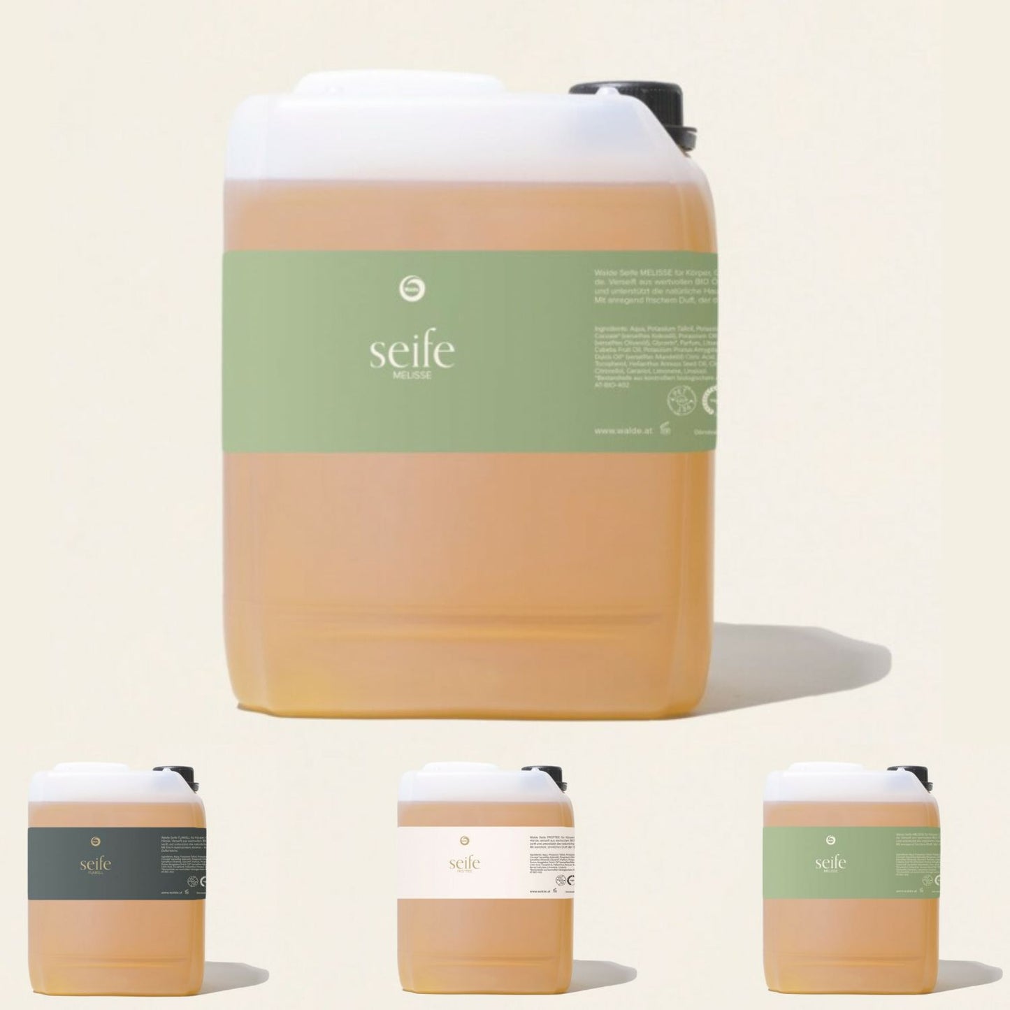 Flüssige Seife | verschiedene Duftnoten | 5 l Nachfüllkanister | für Körper, Gesicht und Hände | Made in Austria