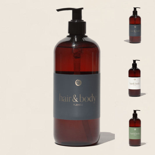 Hair- & Bodyshampoo | verschiedene Duftnoten | 500 ml | Spenderflasche mit Pumpdispenser | 100% rezykliertem PET | von Kopf bis Fuß | Made in Austria
