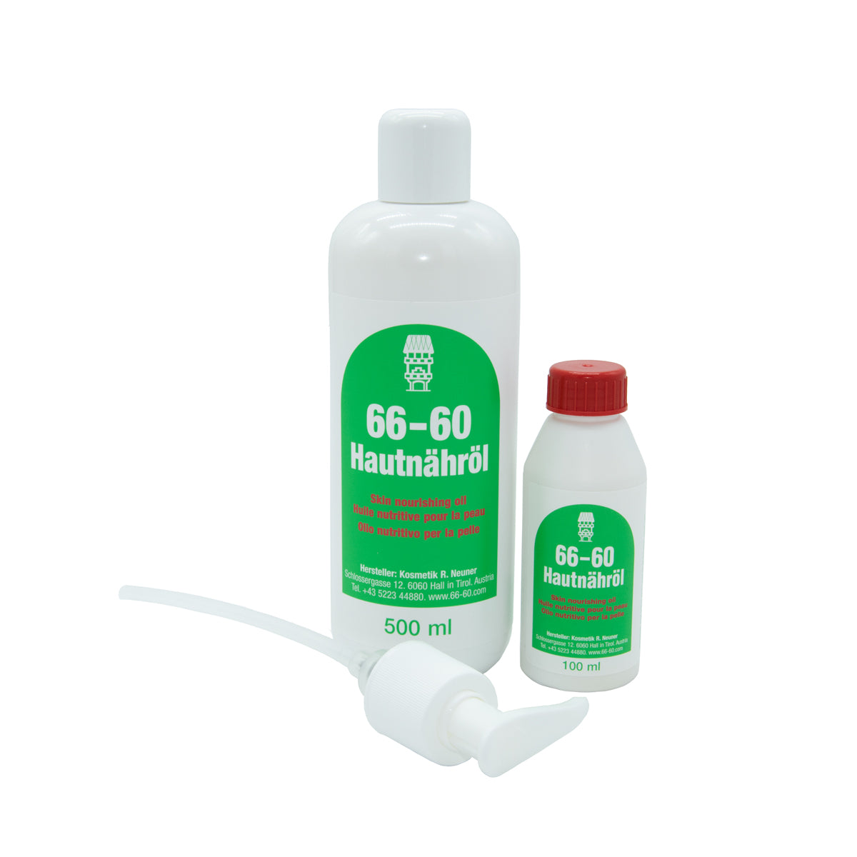 Set Hautnähröl 66-60 die sanfte Pflegeemulsion mit Vitamin E Set 500 ml und 100 ml