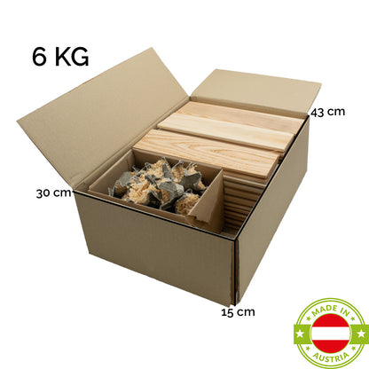 Grill Set - Anzündholz/Brennholz & Anzünder | in verschiedenen Ausführungen | handlich verpackt | Top Qualität | Made in Austria