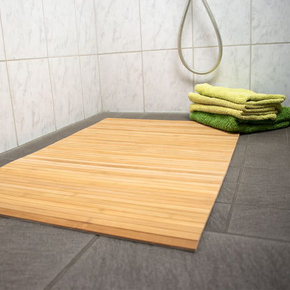 Rutschfeste Matte aus natürlichem Bambus für Yoga, Bad, Küche, Zimmer & Flur