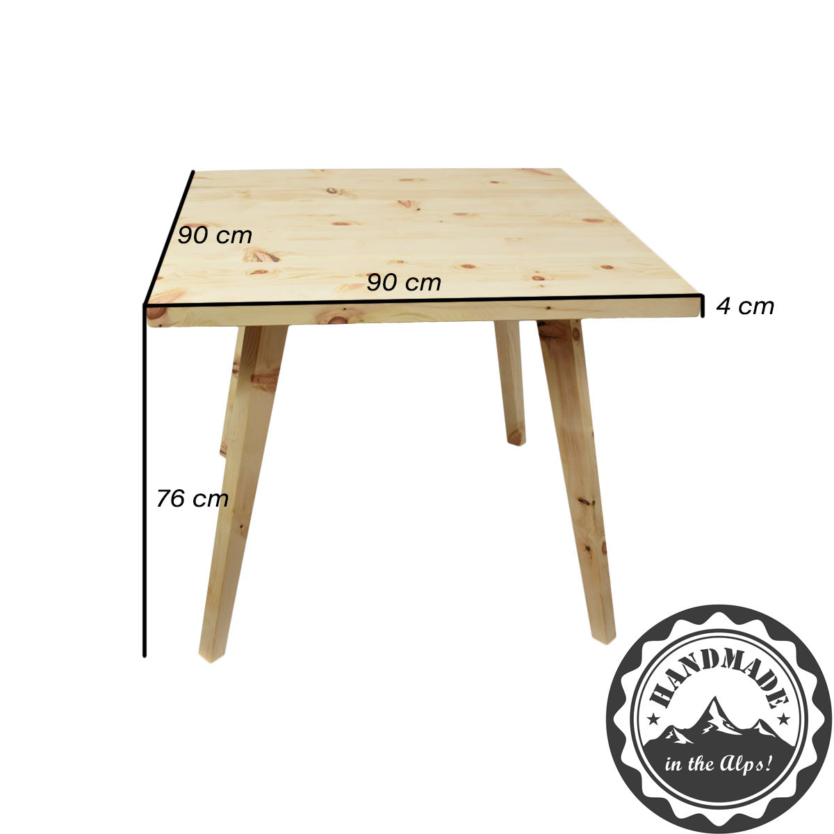 Eleganter Massivholztisch 'Heidi' |  quadratisch B 90 x T 90 x H 76 cm | in verschiedenen Holzarten | mit abnehmbaren Beinen | Handwerk aus Österreich