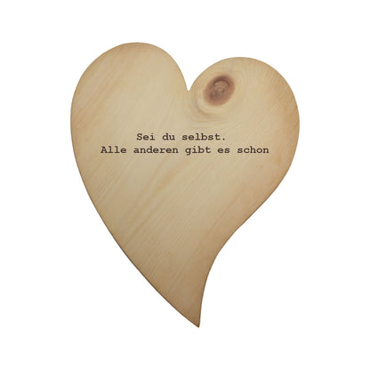Massivholz Herzen in verschiedenen Größen mit oder ohne Spruch - Schönes Geschenk für Anlässe und liebe Menschen