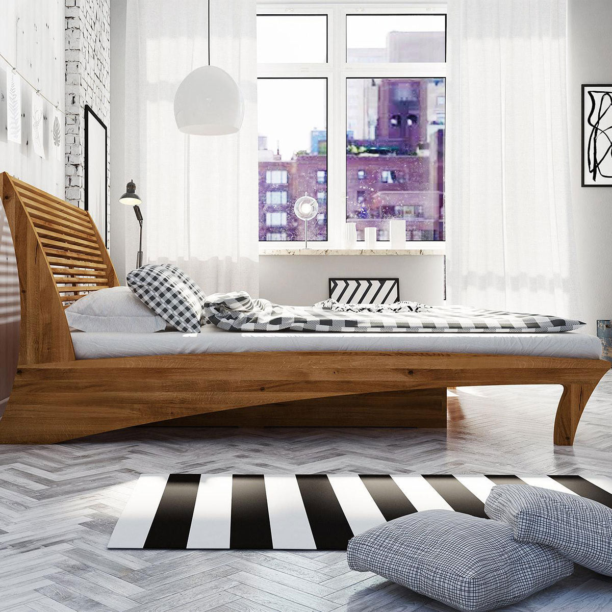 Doppelbett 'Space' - Designerbett inkl. Bettkasten & Lattenroste 140 bis 200 cm