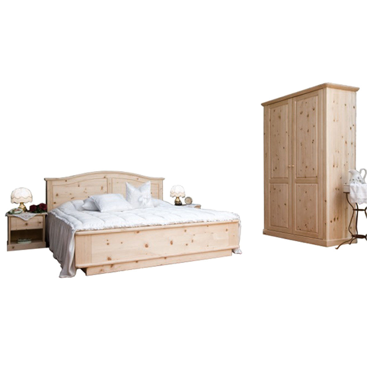 Vollholzbetten/Doppelbett aus Zirbenholz 'Dream Lodge'