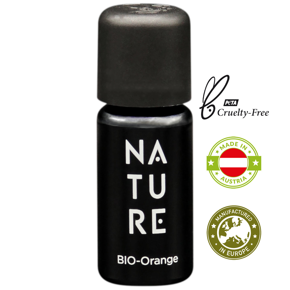 Geschenkset Ätherisches ÖL Bio-Orange 7 ml 'Nature' mit Duftsteinspirale und Schieferunterteller in der Holzkassette – gefertigt in Österreich