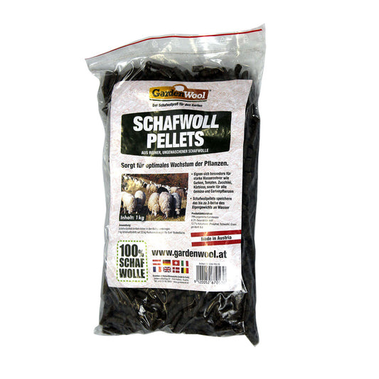 Reine Schafwollpellets | organischer Dünger und Wasserspeicher für Pflanzen und Blumen | 1 kg | Naturprodukt