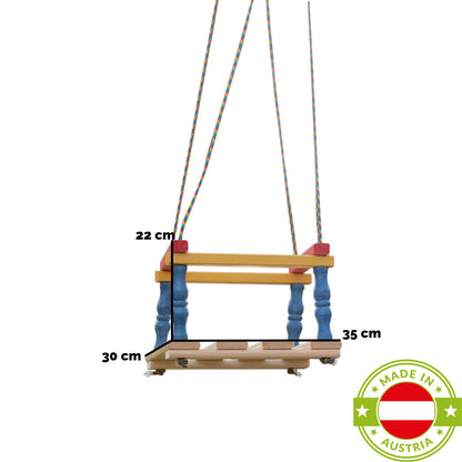 Babyschaukel ‘Swing’ aus Massivholz mit Schutzrahmen - Indoor und Outdoor