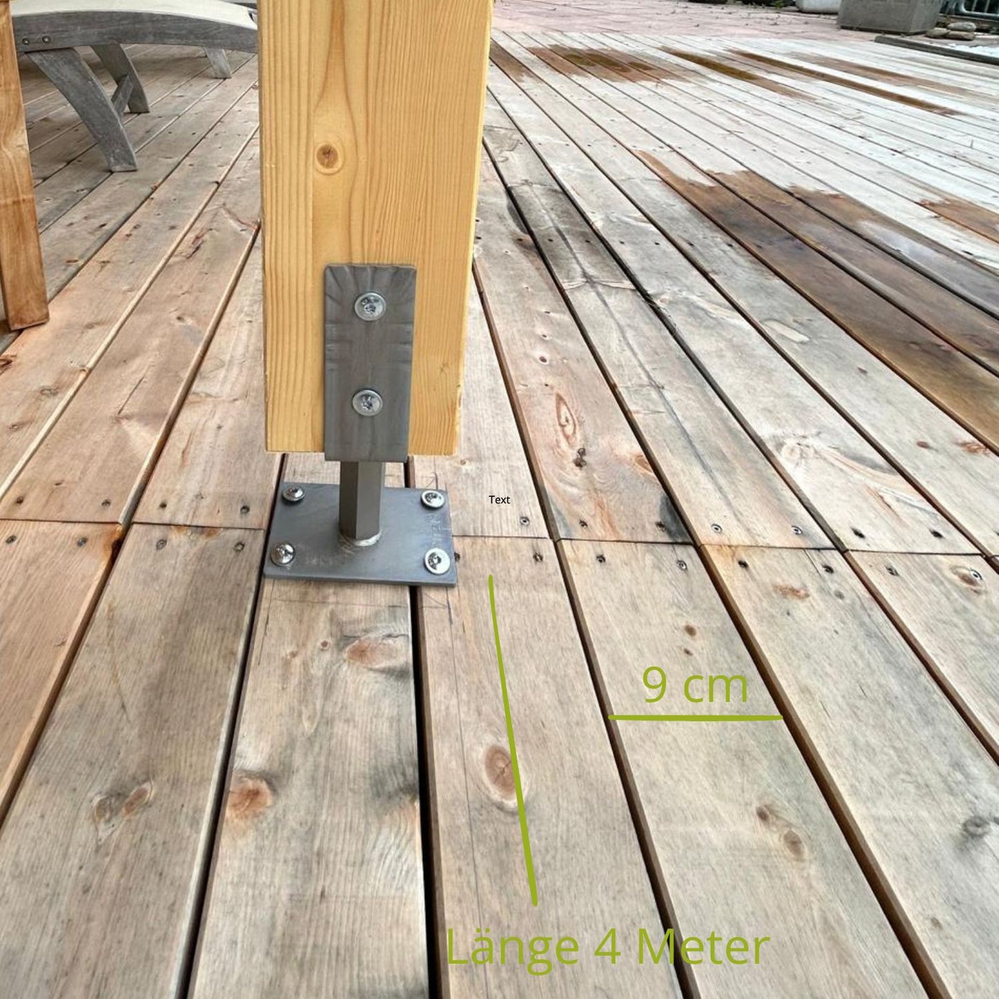 Terrassenboden | Fichte massiv | B 9 x St 3,5 cm, Länge 4 Meter | pro m² | sichtbar geschraubt | inkl. Unterkonstruktion | inkl. Lieferung & Montage | Made in Austria